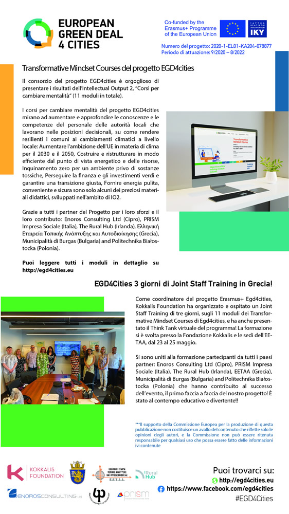 La terza newsletter del progetto “European Green Deal for Cities”