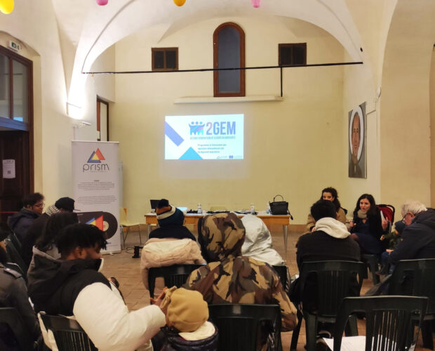 Picture taken during the roundtable at Oratorio Santa Chiara