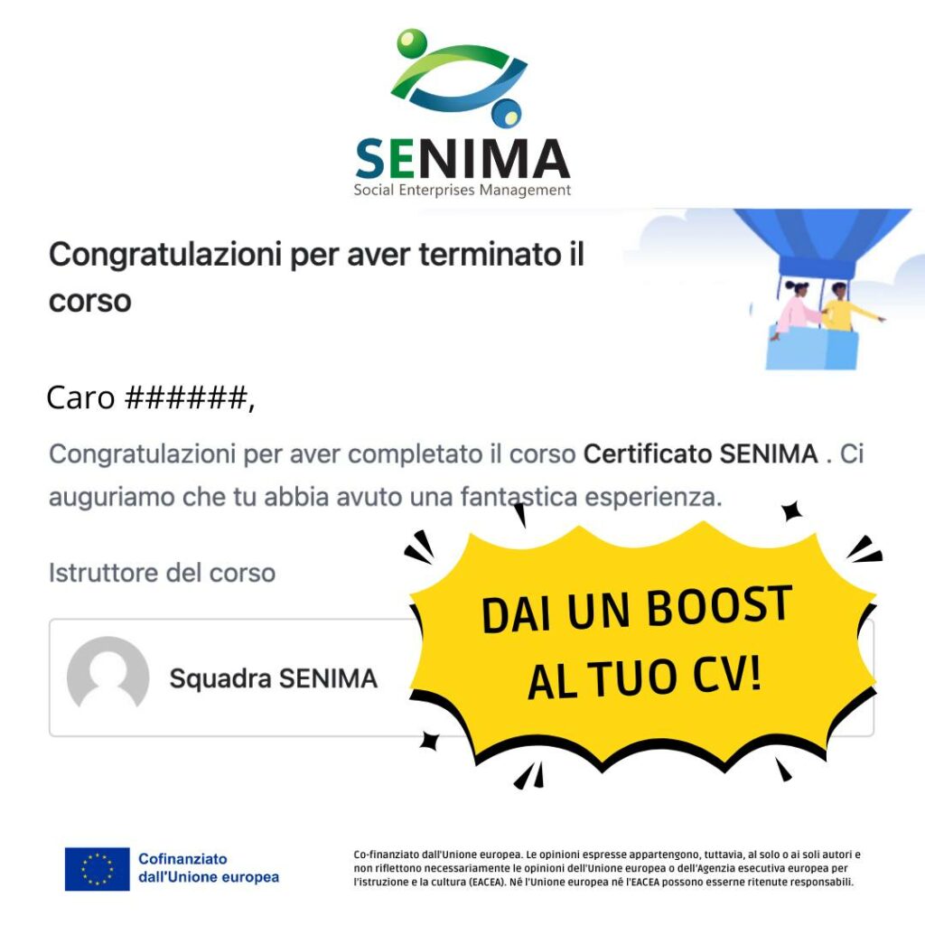 Dai un boost alla tua carriera con il corso online SENIMA