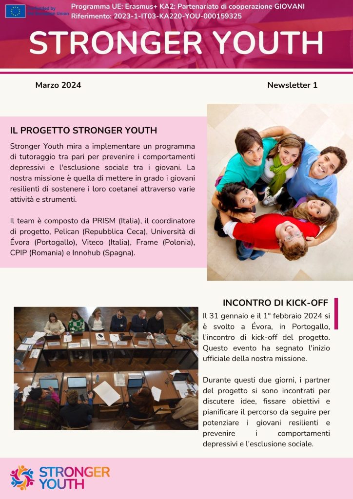 La prima Newsletter del progetto StrongerYouth è ora disponibile!