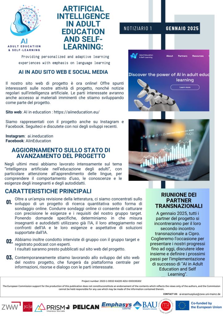 È online la prima newsletter del progetto AI IN ADU!