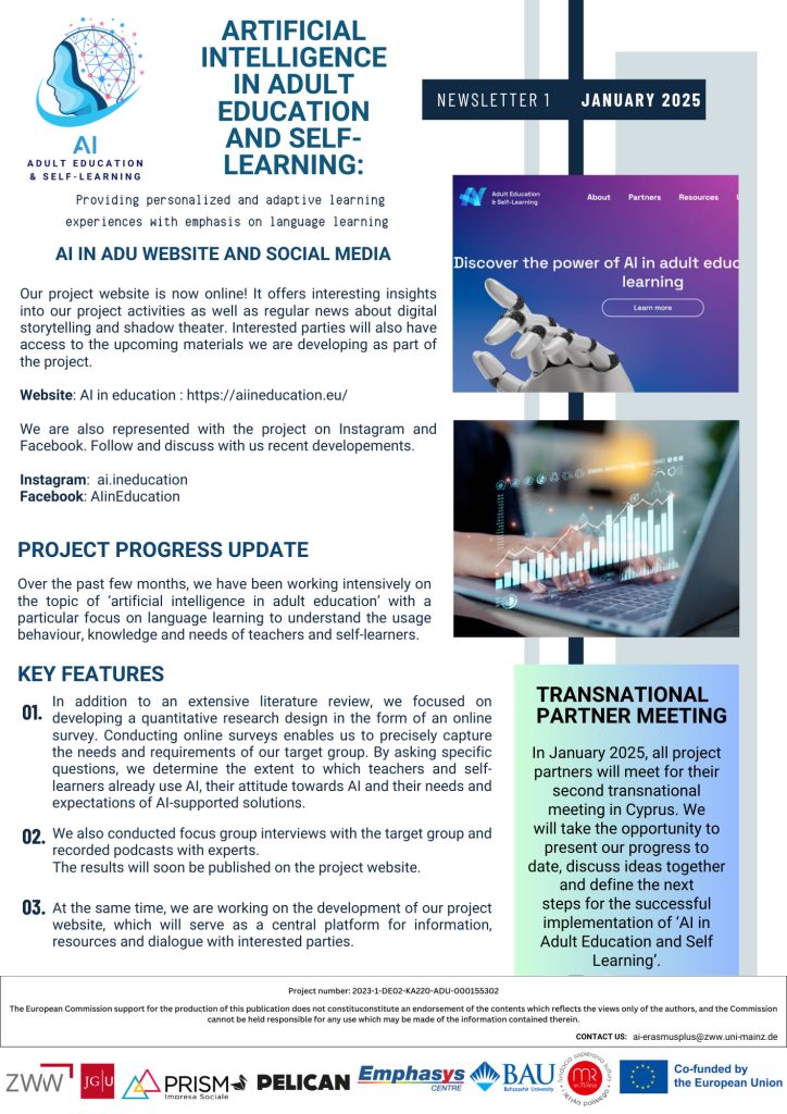 The first newsletter of the AI IN ADU project is now online!