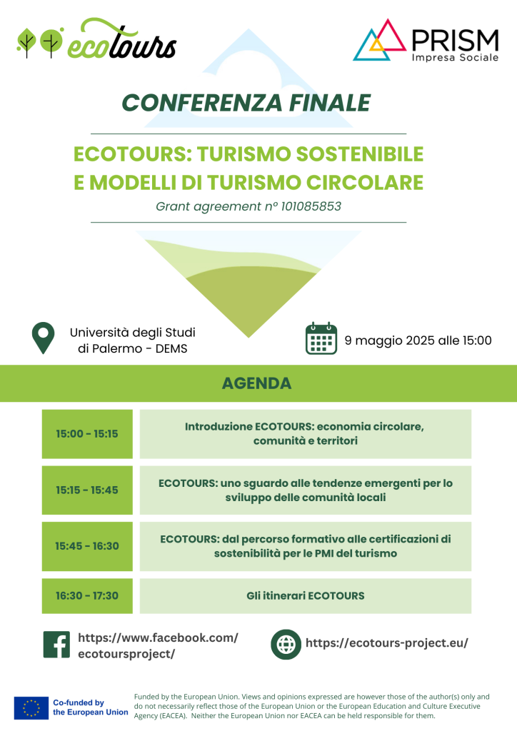 Conferenza finale del progetto ECOTOURS: Turismo sostenibile e modelli di turismo circolare