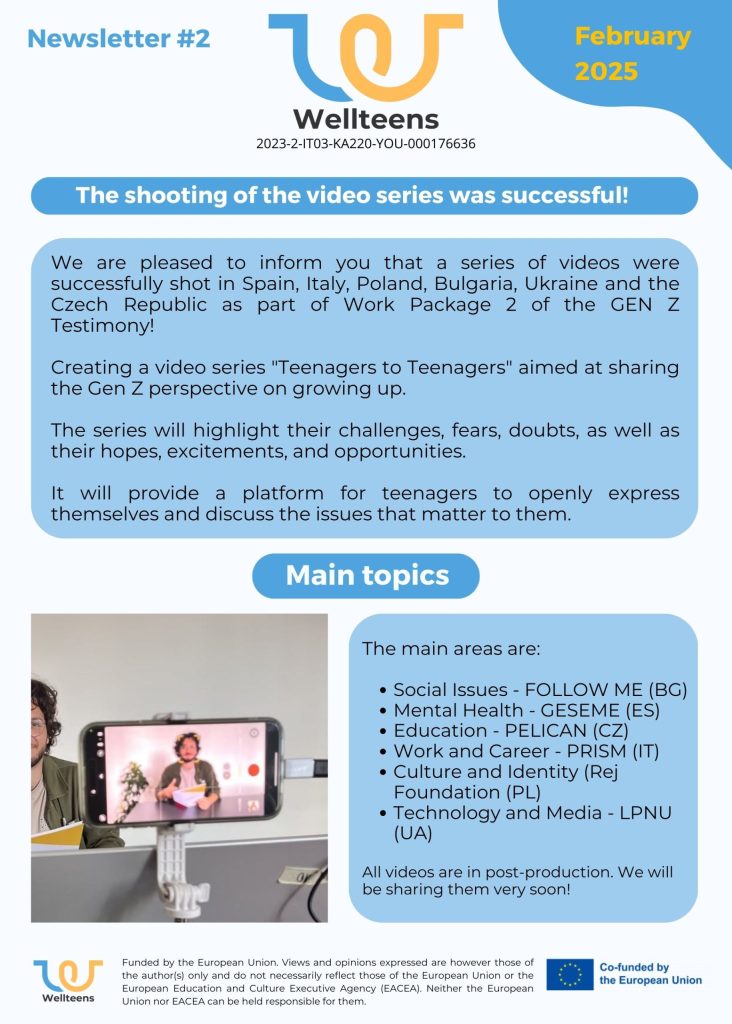 La seconda newsletter del progetto WELLTEENS è online